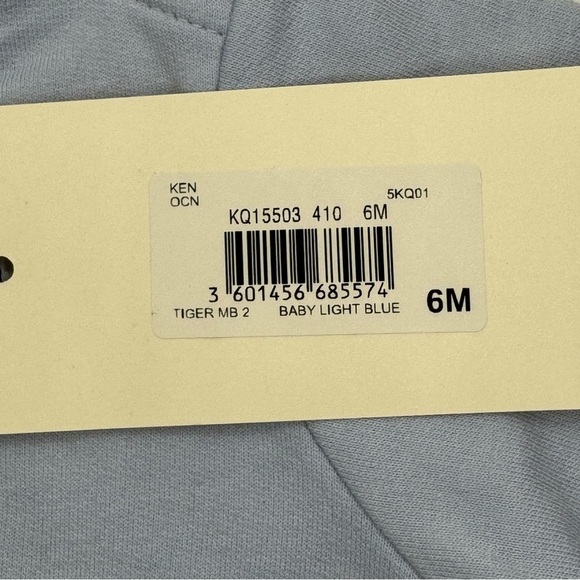 NWT KENZO Kids Baby Tiger Logo Embroidered Sweatshirt Blue Size 6M - Picture 6 of 16